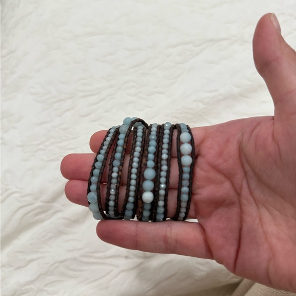 Chan Luu Blue and Gray Beaded Wrap Bracelet - Picture 2 of 2